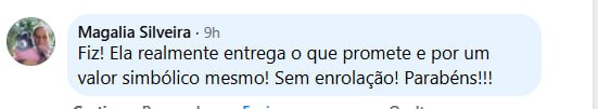 Comentário de aluna dizendo que a imersão entrega o que promete por um valor simbólico