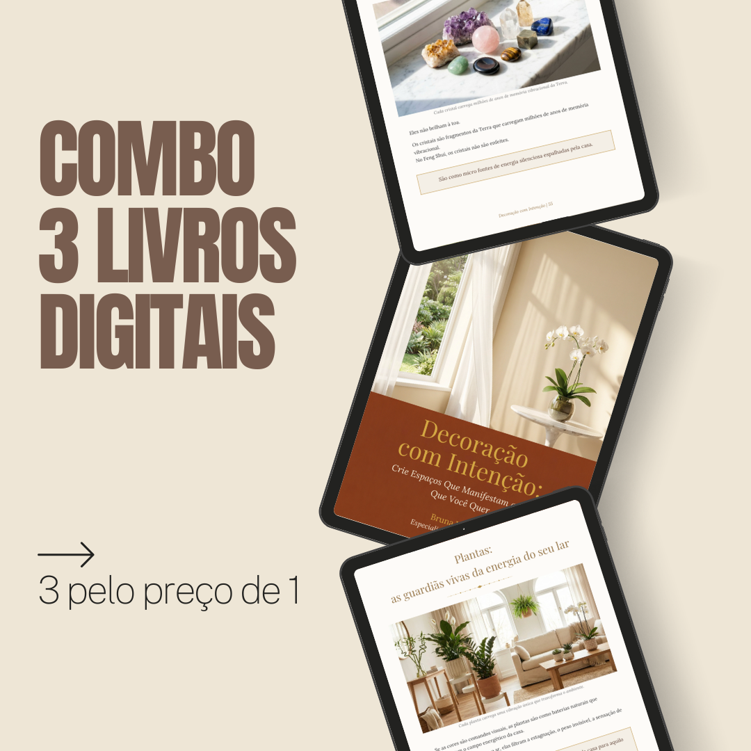 Mockup de três livros digitais exibidos em tablets