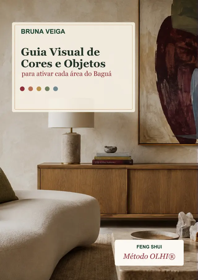 Capa do Guia Visual de Cores e Objetos para Ativar Cada Área do Baguá